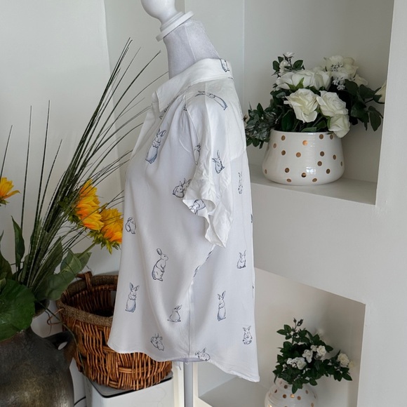 Jane+delancey White Printed Women's Blouse - Picture 5 of 9